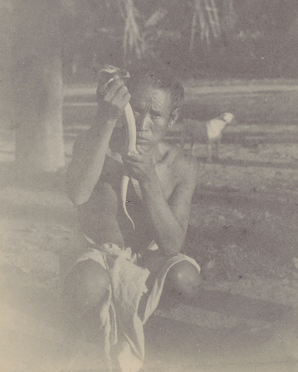 'Snake Charmer with Russell Viper' from 'Burman Photograph Album' (1897)